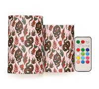 SyXIOP Retro Serpente Modello Rosa Verde Decorativo Flickering Falso Candela Elettronica Luci Antivento con Timer per San Valentino Valentine Funzionamento a Batteria