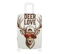 SyXIOP Retro The Glasses-wearing Deer - Copertura elastica per bagagli da viaggio, antigraffio, adatta per valigie e bagagli, adatta per bagagli da 45-81 cm, Retro il cervo che indossa gli occhiali, M