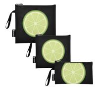 SyXIOP Sacchetti riutilizzabili per panini e snack, 3 pezzi, con frutta e limone, portatili, per alimenti, per lavoro, ufficio, viaggi, picnic