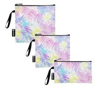 SyXIOP Sacchetti riutilizzabili per panini e snack con piante tropicali da sogno, colorate, confezione da 3, impermeabili, per riporre oggetti da viaggio, organizzazione della casa