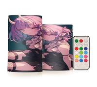 SyXIOP Sexy Anime Evil Decorative Flickering Candele senza fiamma Luci Elettroniche Telecomando con Timer per Funerale Funerale Funerale Funzionamento a Batteria