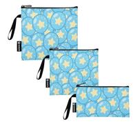 SyXIOP Simpatico cartone animato Star Ballon blu confezione da 3 borse riutilizzabili per bambini borsa multiuso per pannolini, organizzazione per picnic, lavoro, viaggi, ufficio