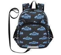 SyXIOP Simpatico zaino per bambini con orecchie divertenti, guinzaglio per bambini, ragazzo/ragazza, anti-smarrimento, per scuola materna, scuola materna, con striscia riflettente, auto della polizia