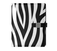 SyXIOP Stampa animalier in pelle nera bianca foderata soggetto notebook impermeabile copertina soggetto notebook college per viaggiare 6.7x9.2