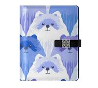 SyXIOP Stile blu viola sfumato cane foderato in pelle notebook diario delicato soggetto college a righe per college 6.7x9.2