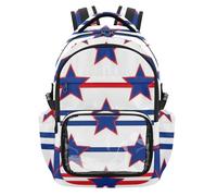 SyXIOP Stripe Stars 4 luglio Giorno dell'Indipendenza Trasparente Bookbag Zaino PVC Trasparente Carry On Zaino Borsa da Viaggio per Scuola Viaggio Allenamento, Età 7-18 mochilas de ninas para escuela