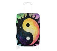 SyXIOP Sun Moon Yin Yang Retro Tai Chi Custodia protettiva elastica per valigie lavabile copertura elastica per bagagli adatta per bagagli da 45-81 cm, Sole Luna Yin Yang Retro Tai Chi, M 22-24 in