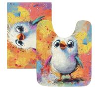 SyXIOP Tappetino da bagno antiscivolo Cartoon Cute White Bird