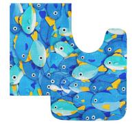 SyXIOP Tappetino da bagno per bambini Carino Cartoon Pesce Blu