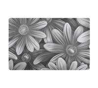 SyXIOP Tappeto da bagno decorativo con margherite grigie, per ingresso esterno, in gomma antiscivolo e lavabile, tappetino da bagno extra anteriore, 81,3 x 50,8 cm, tappetino da cucina per patio