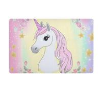 SyXIOP Tappeto da bagno decorativo con unicorni sognanti magici per esterni con retro in gomma antiscivolo e lavabile, per tutte le stagioni, intrappola sporco e umidità, 81,3 x 50,8 cm, tappeto da