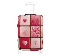SyXIOP Texas Hold'em - Copertura elastica per bagagli a mano, per San Valentino, antigraffio, adatta per bagagli da 45,7 a 81,7 cm, colore: rosso e oro, Texas Hold'em Red Gold Valentines, L 26-28 in