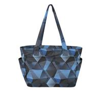 SyXIOP Tote Bag Borse Pieghevole Blu Geometrie irregolari