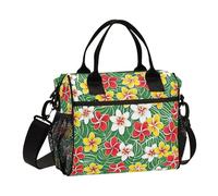 SyXIOP Tropical Hawaii Fiori Gialli Impermeabile Lunch Tote Borse con Tracolla Grande Borsa Pranzo per Gli Uomini per Cucina lonchera para comida Mujer