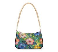 SyXIOP Tropical Hibiscus Stained Glass Floral trendy prova borse a tracolla per le donne con multi tasche borse da donna per moglie