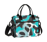 SyXIOP Turchese Blu Leopard Print Uomini Borse Pranzo con Tracolla Tote Bag per le Donne per Viaggio loncheras para ninos