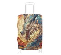 SyXIOP Una fantastica copertura elastica per bagagli da viaggio con drago anime giapponese, resistente ai graffi, adatta per bagagli da 45,7 a 81,7 cm, Un fantastico drago anime giapponese, S 18-20 in