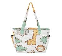 SyXIOP Utility Tote Bag Beach Bag Cute Cartoon Animals