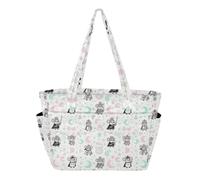 SyXIOP Utility Tote Bag Everyday Borsa a tracolla Cute Mouse Prince Seamless Pattern