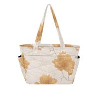 SyXIOP Utility Tote Bag Everyday Borsa a tracolla Magnolia Calendula Bianco
