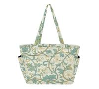 SyXIOP Utility Tote Bag Travel Bag Bianco Pera Blossom William Morris Pattern