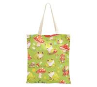 SyXIOP Verde Fungo Rane Piccola tela tote bag per le donne con manici FAI DA TE Tote Bag Canvas Beach Bag per Collaboratore Bolsa de lona