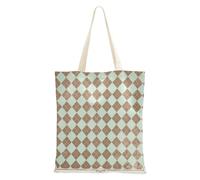 SyXIOP Verde Marrone Plaids Vintage Tote Bags Tela con manici Bulk Tote Borse di Tela Borse della spesa per la spesa per uso quotidiano Bolsa de lona