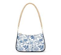 SyXIOP Vintage Blue Rose William Morris White trendy borsa a tracolla per le donne con multi tasche borse per la corsa