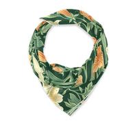 SyXIOP Vintage Orange Lily Flower Green Leaves William Morris Style Square seta testa sciarpa di seta collo sciarpa capelli funky capelli per dormire per l'inverno bufandas para mujer para frio