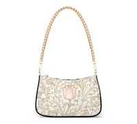 SyXIOP Vintage Pink Tulips William Morris Pattern trendy borse a tracolla per le donne a tracolla con multi tasche borsa per le donne che viaggiano