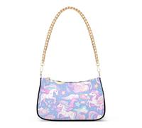 SyXIOP Viola arcobaleno unicorni alla moda fionda borse a tracolla per le donne con multi tasche borsa a mano per l'autunno