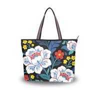 SyXIOP William Morris - Borsa a secchiello in seta con cerniera e motivo floreale blu, alla moda, per tutti i giorni e da viaggio, William Morris Blue Flower Bird, Medium