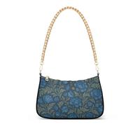 SyXIOP William Morris, borsa a tracolla alla moda con motivo floreale, blu indaco, con tasche multiple, essenziale per le donne