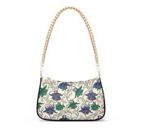 SyXIOP William Morris Borsa a tracolla da donna con motivo floreale viola verde alla moda con tasche multiple per donne