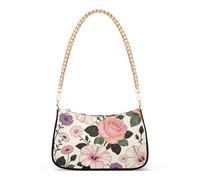 SyXIOP William Morris - Borsa a tracolla trapuntata alla moda con fiori rosa rosa da donna con tasche multiple per la festa della mamma
