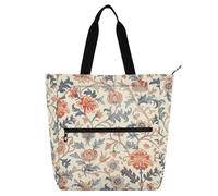 SyXIOP William Morris - Borsa per libri per bambini, per ragazzi, ragazze, adulti, elegante, blu, tasca esterna con cerniera, borsa per lezioni di pianoforte, per università, shopping, spiaggia