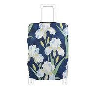 SyXIOP William Morris, copertura elastica per bagagli, antigraffio, con fiori di iris, accessorio da viaggio, adatto per bagagli da 45,7 a 81,7 cm, William Morris White Iris Fiori, S 18-20 in