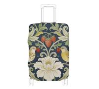 SyXIOP William Morris, copertura elastica per valigie, con fragole e uccellini, adatta per bagagli da 45,7 a 81,7 cm, William Morris Uccello Fragola Rosso, L 26-28 in, Classico