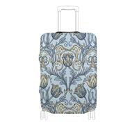 SyXIOP William Morris, copertura protettiva per bagagli, con motivo a tulipani blu e giallo, elastica, antigraffio, adatta per bagagli da 45,7 a 81,7 cm, William Morris Tulipani Blu Giallo Motivo, M