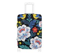 SyXIOP William Morris - Copertura protettiva per bagagli con motivo floreale blu e uccellino, elastica, antigraffio, adatta per bagagli da 45,7 a 81,7 cm, William Morris Blue Flower Bird, S 18-20 in