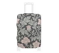 SyXIOP William Morris - Custodia elastica per bagagli, motivo floreale vintage, resistente ai graffi, accessorio da viaggio per bagagli da 45,7 a 81,7 cm, Fiori Rosa Vintage William Morris Grigio, L