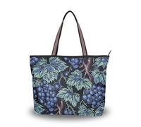 SyXIOP William Morris Grape Blue tessuto di seta borse a tracolla con cerniera borse alla moda da donna per ballo di fine anno, fidanzamento, cocktail party matrimonio, William Morris Uva Blu, Large