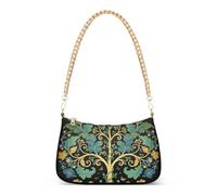 SyXIOP William Morris Green Life Tree - Borsa a tracolla alla moda da donna, con tasche multiple, per adulti