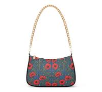 SyXIOP William Morris Red Alabia Poppy borse alla moda da donna a tracolla con multi tasche borse da viaggio da donna