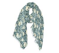 SyXIOP William Morris Skull Teal oversize sciarpa calda per le donne moda lunga sciarpa da donna per collo 94 x 188 cm donna inverno / autunno