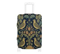 SyXIOP William Morris Style Bird Ananas Floreale Modello Senza Cuciture Vintage Botanico Uccello e Frutta Design Elastico Grande Copertura per Bagagli Antigraffio Coperture per valigie Accessori da