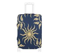 SyXIOP William Morris Style Design Sun Blu Scuro Elastico Copertura per Bagagli Antigraffio Fit Valigia Copertura Travel Essentials Fit 45-81 Pollici Bagagli, William Morris Style Design Sole Blu