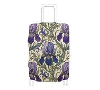 SyXIOP William Morris Style Iris Flowers Pattern Elastic Large Covers per bagagli, lavabile, copertura per valigia, adatta per bagagli da 45,7 a 81,7 cm, William Morris Style Iris Flowers Pattern, M