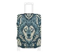 SyXIOP William Morris Wolf Teal elastico grande copertura per bagagli antigraffio accessorio da viaggio adatto per bagagli 45-81 cm, William Morris Wolf Teal, M 22-24 in, Classico