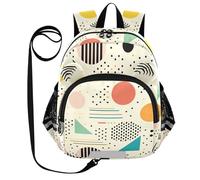 SyXIOP Zaini con orecchie carine per guinzaglio scolastico ragazzo/ragazza borsa libro anti-perso con striscia riflettente geometrie irregolari colorate, Geometrie irregolari colorate, M, Casual
